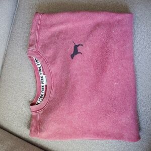 PINK Victoria's Secret Women's Distressed Sweatshirt Raspberry Pink XS